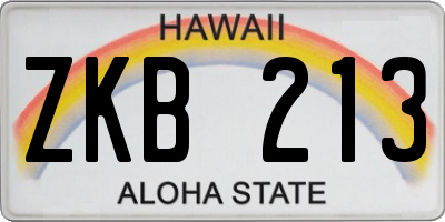 HI license plate ZKB213