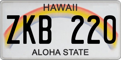HI license plate ZKB220