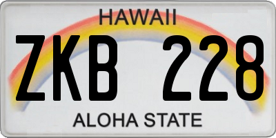HI license plate ZKB228