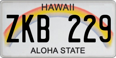 HI license plate ZKB229