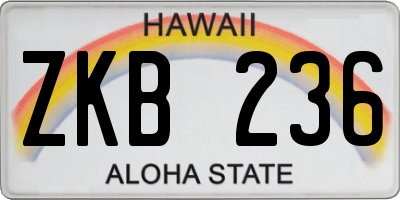 HI license plate ZKB236