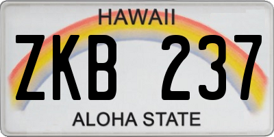 HI license plate ZKB237