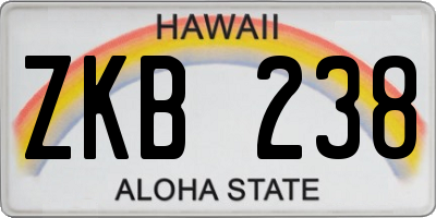 HI license plate ZKB238