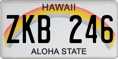 HI license plate ZKB246