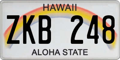 HI license plate ZKB248