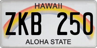 HI license plate ZKB250