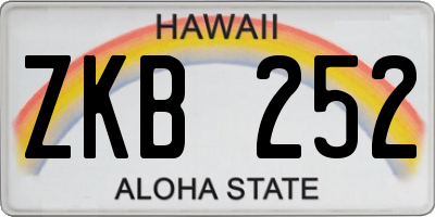 HI license plate ZKB252