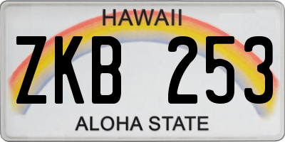 HI license plate ZKB253
