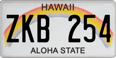 HI license plate ZKB254