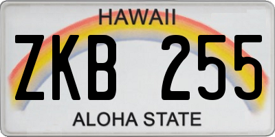 HI license plate ZKB255