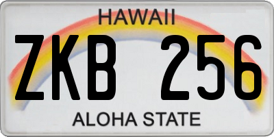 HI license plate ZKB256