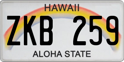HI license plate ZKB259