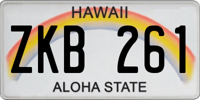 HI license plate ZKB261