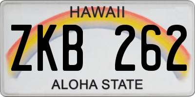 HI license plate ZKB262