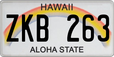 HI license plate ZKB263