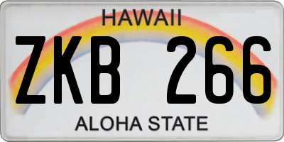 HI license plate ZKB266
