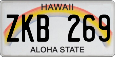 HI license plate ZKB269