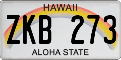 HI license plate ZKB273