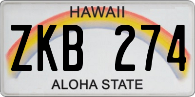 HI license plate ZKB274