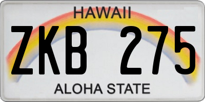 HI license plate ZKB275