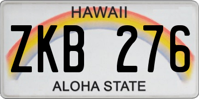HI license plate ZKB276