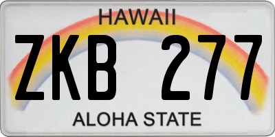 HI license plate ZKB277