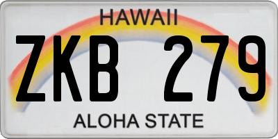 HI license plate ZKB279