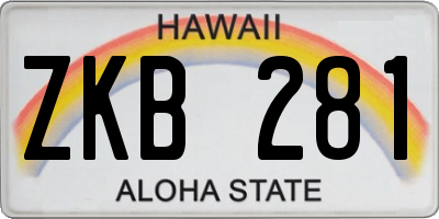 HI license plate ZKB281