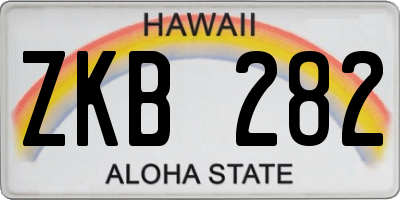 HI license plate ZKB282