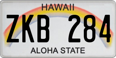 HI license plate ZKB284