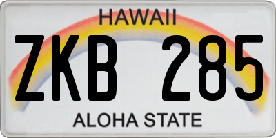 HI license plate ZKB285