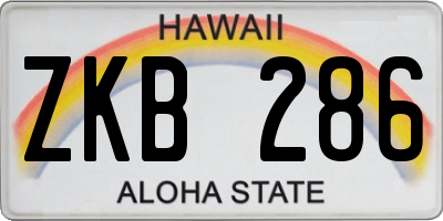 HI license plate ZKB286