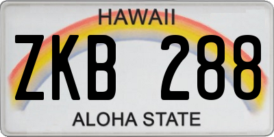 HI license plate ZKB288