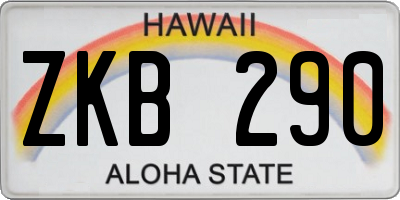 HI license plate ZKB290