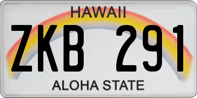 HI license plate ZKB291