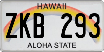 HI license plate ZKB293