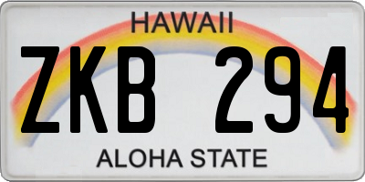 HI license plate ZKB294