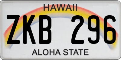 HI license plate ZKB296