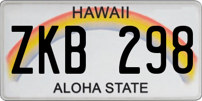 HI license plate ZKB298