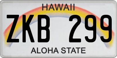 HI license plate ZKB299