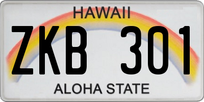 HI license plate ZKB301