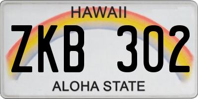 HI license plate ZKB302