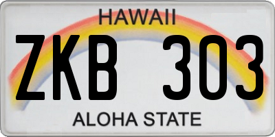 HI license plate ZKB303