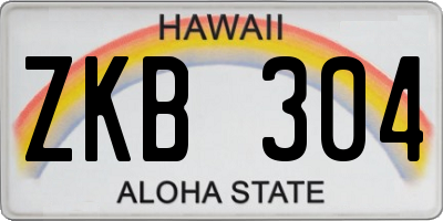 HI license plate ZKB304