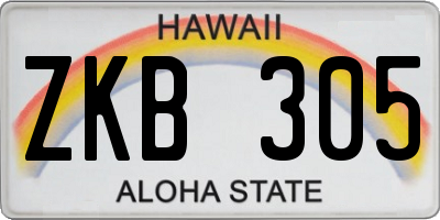 HI license plate ZKB305