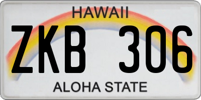 HI license plate ZKB306