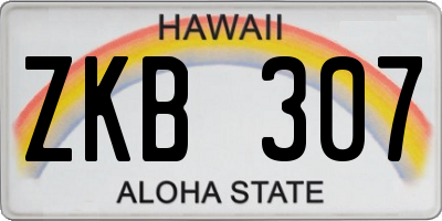 HI license plate ZKB307