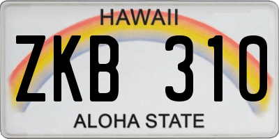HI license plate ZKB310