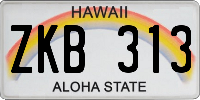 HI license plate ZKB313