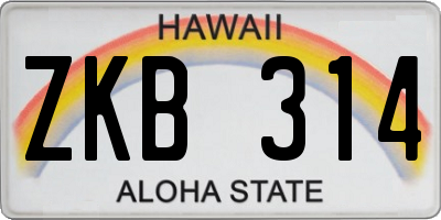 HI license plate ZKB314